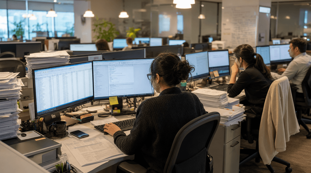 Operations team doing repetitive manual work that AI agents can automate