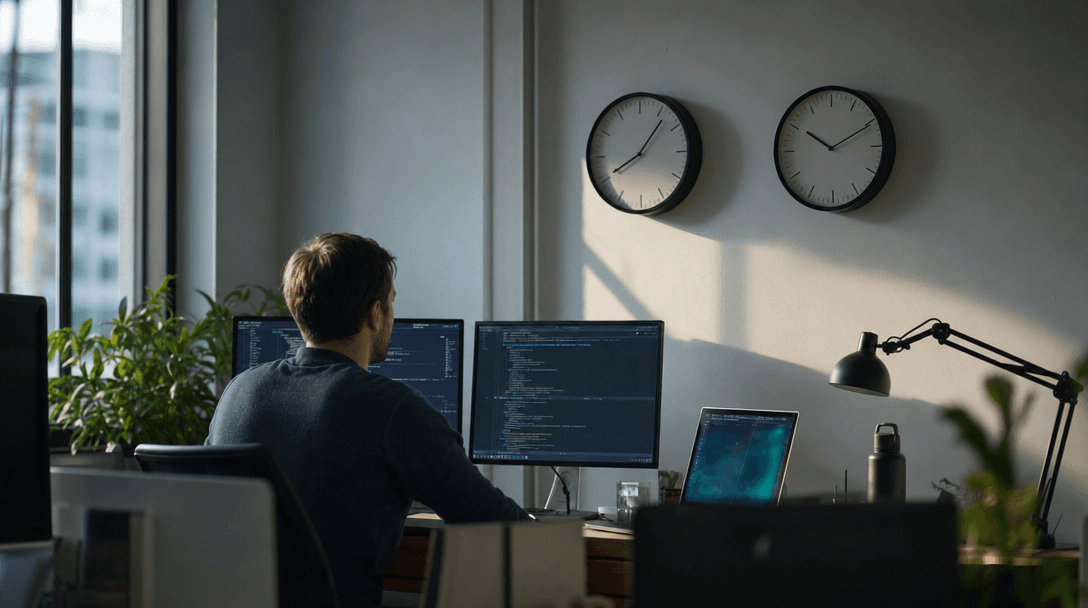 Working a US-hours overlap window from a remote AI development team